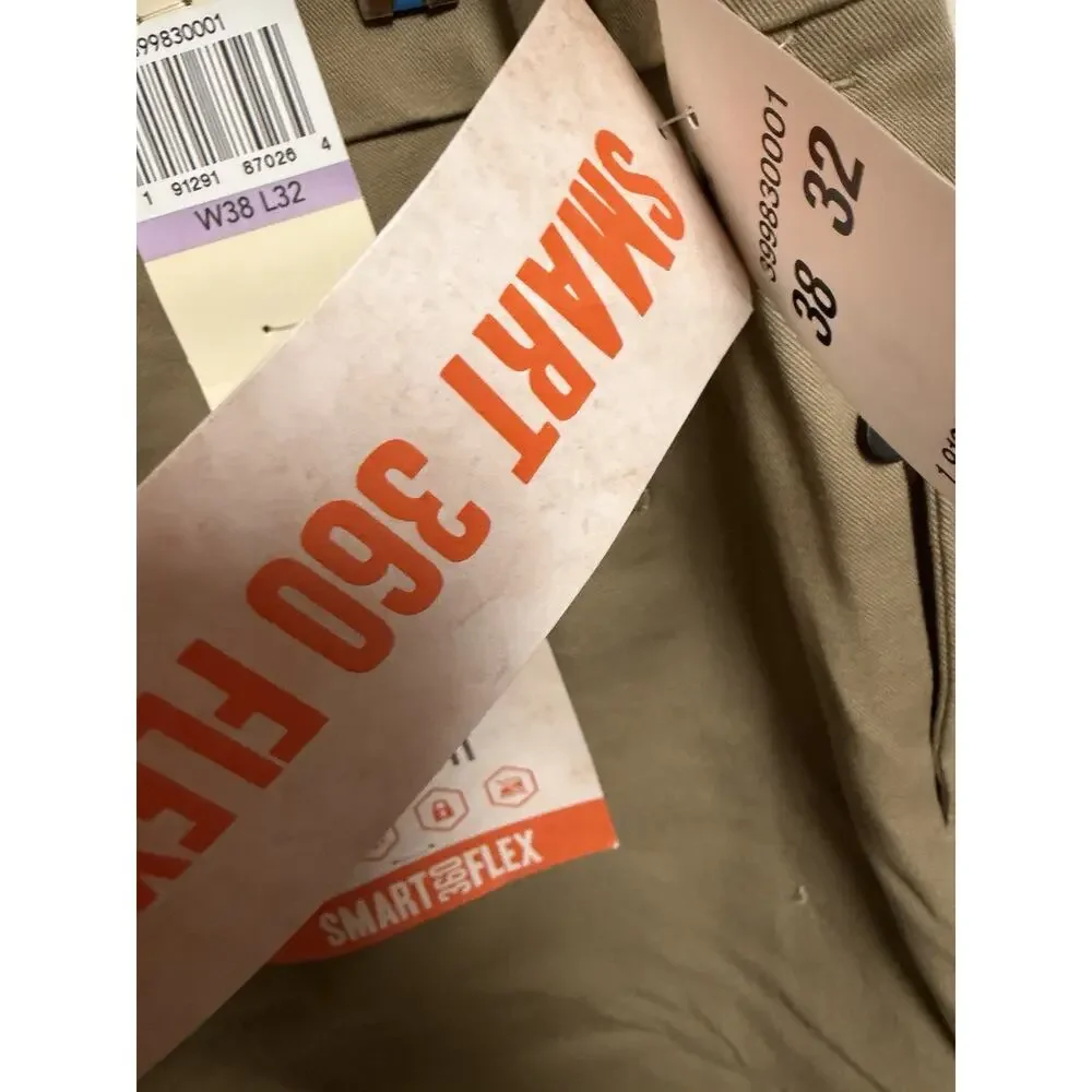 NWT Dockers Workday Khaki Pants Mens 38x32 Brown SmartFlex Classic Fit Tan